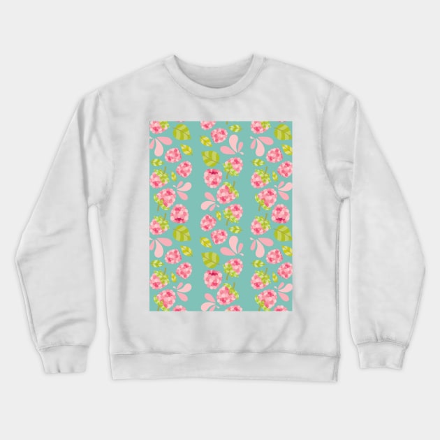 Raspberry Boom Seamless Surface Pattern Design Crewneck Sweatshirt by zarya_kiqo